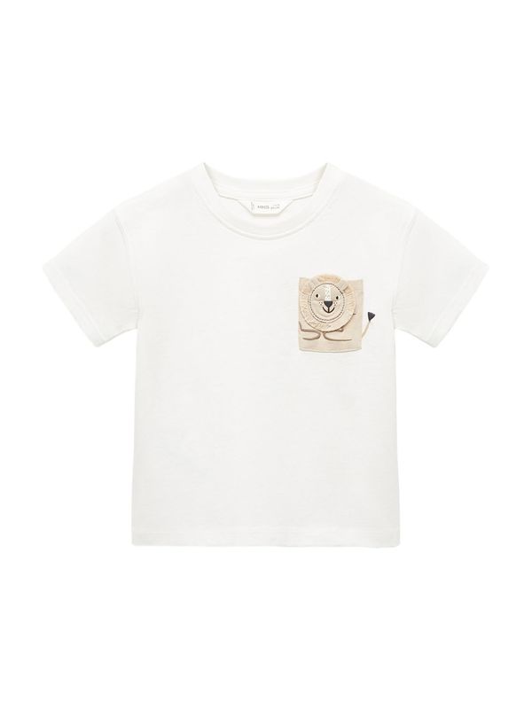 MANGO KIDS MANGO KIDS Тениска 'MUFA'  кремаво / цвят "пясък" / черно