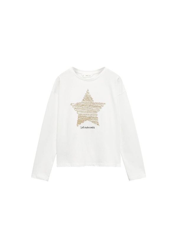 MANGO KIDS MANGO KIDS Тениска 'Wish'  злато / черно / бяло