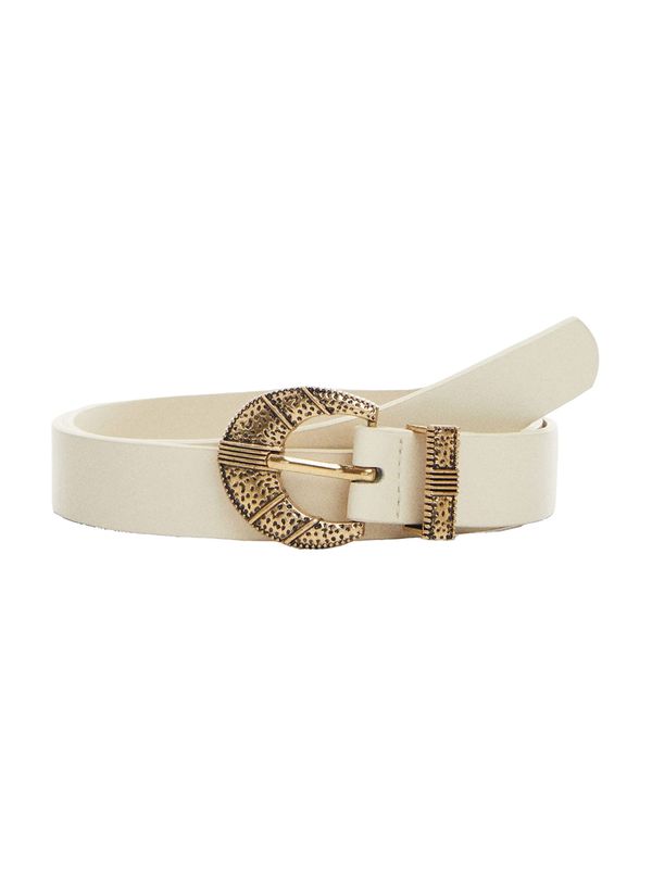 MANGO MANGO Колан  екрю / злато