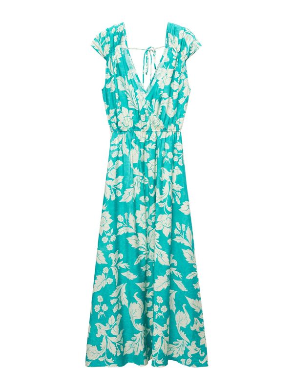 MANGO MANGO Лятна рокля 'FIONA'  тюркоазен / бяло