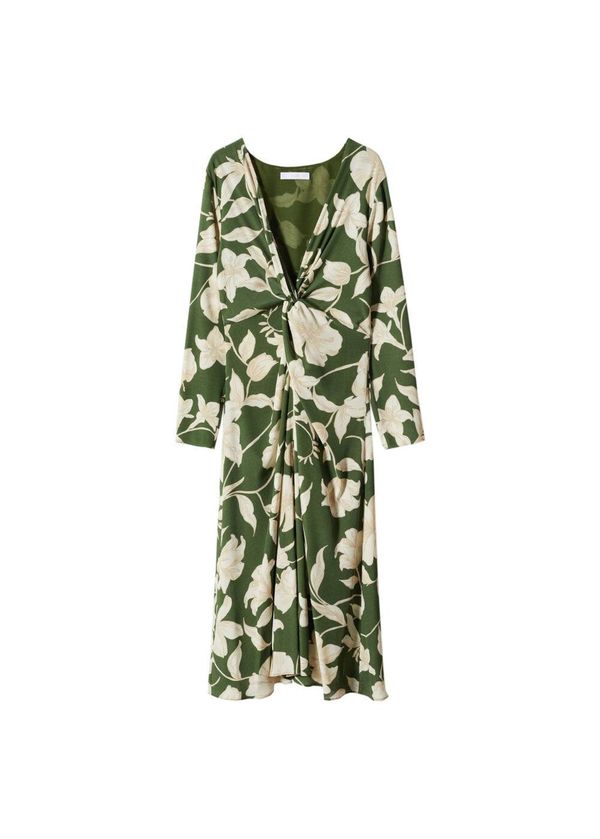 MANGO MANGO Лятна рокля 'Grass'  кремаво / светлобежово / зелено