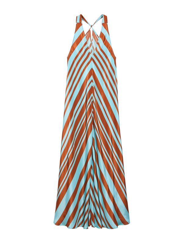 MANGO MANGO Лятна рокля 'JANA'  тюркоазен / кафяво