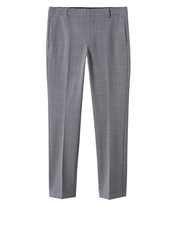 MANGO MAN MANGO MAN Панталон с ръб 'Paulo'  сиво / бяло