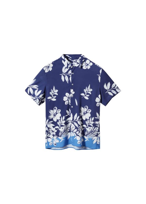 MANGO MAN MANGO MAN Риза 'Calpe'  синьо / морскосиньо / бяло