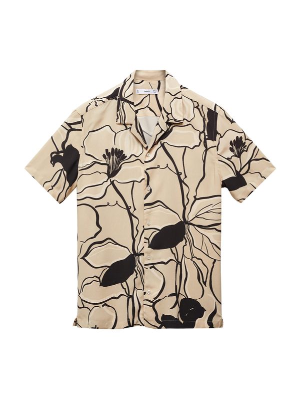 MANGO MAN MANGO MAN Риза 'CORFU'  екрю / черно