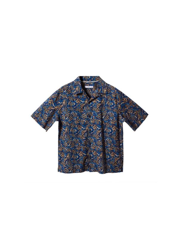 MANGO MAN MANGO MAN Риза 'Lanka'  нейви синьо / кралско синьо / кафяво