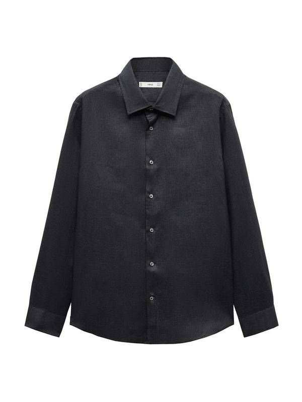 MANGO MAN MANGO MAN Риза 'Parrot'  антрацитно черно