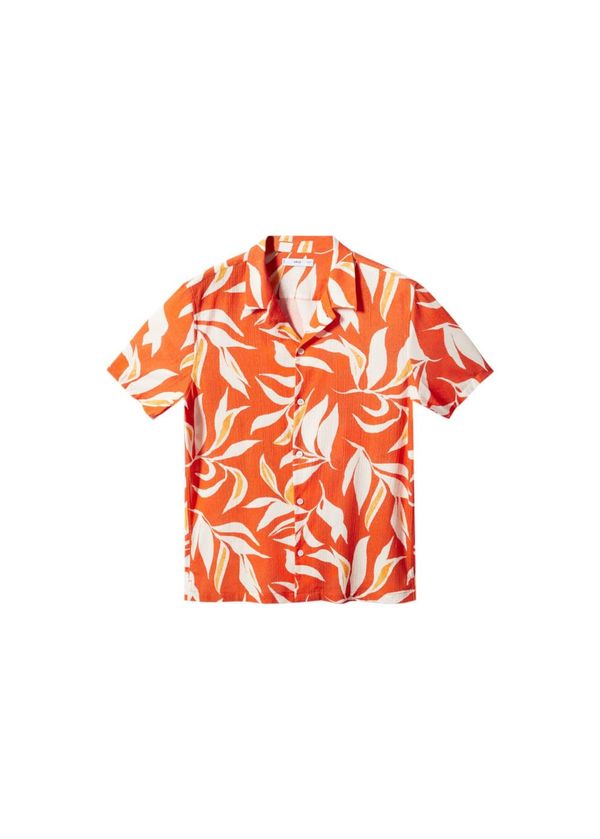 MANGO MAN MANGO MAN Тениска 'Pau'  оранжево / бяло