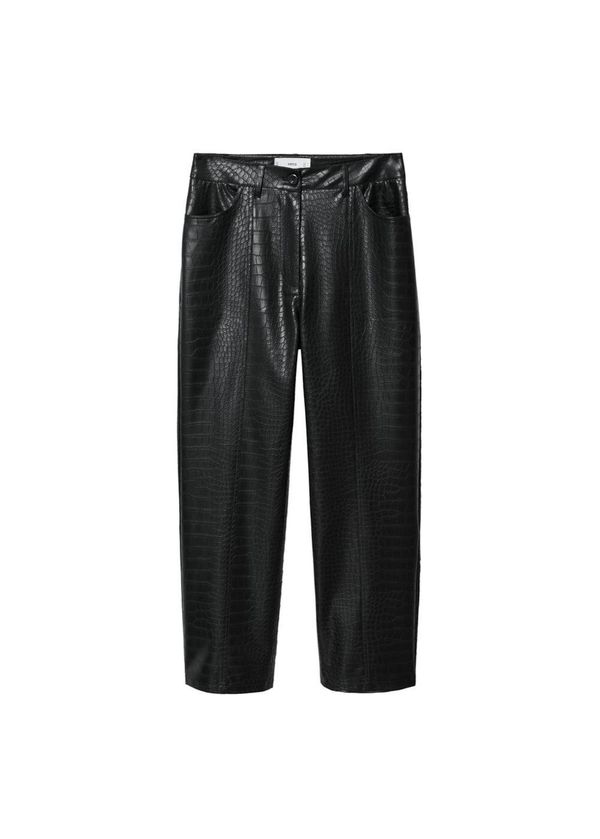 MANGO MANGO Панталон 'Croco'  черно