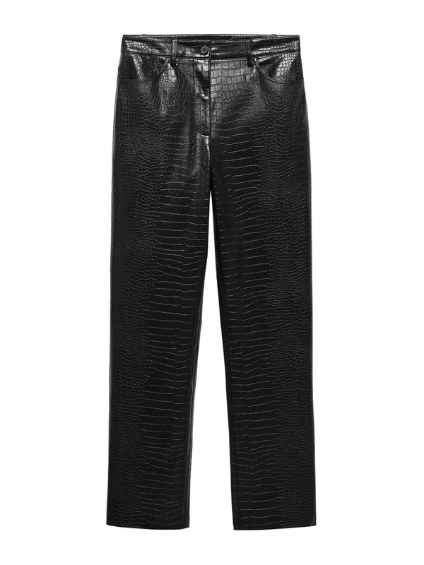MANGO MANGO Панталон 'CROCO'  черно