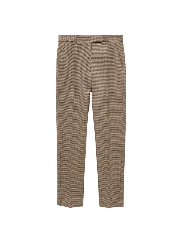 MANGO MANGO Панталон с ръб  бежово / зелено / черно