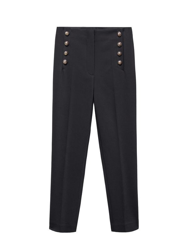 MANGO MANGO Панталон с ръб 'Botones'  черно