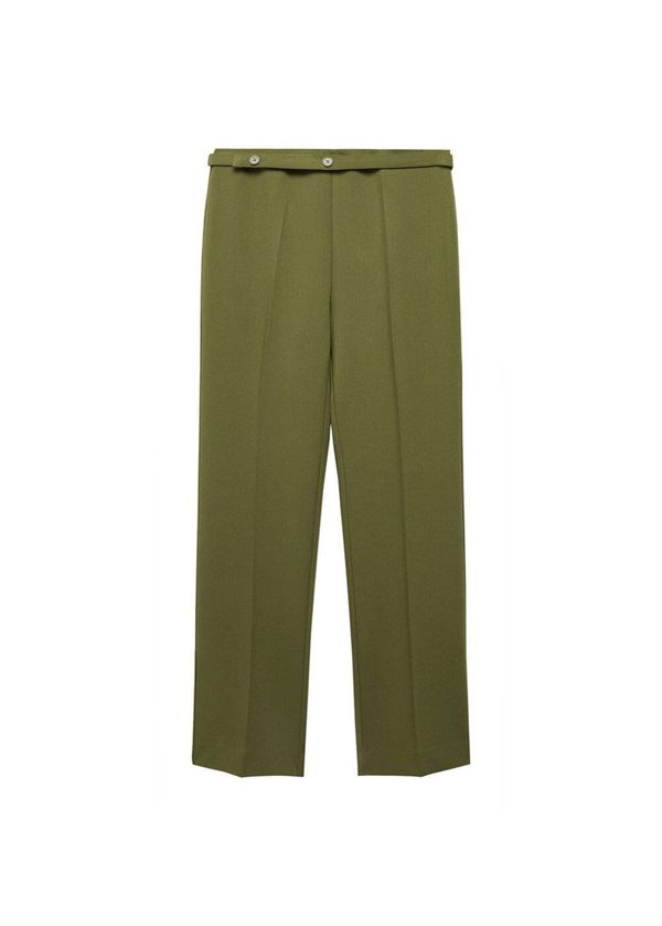 MANGO MANGO Панталон с ръб 'Creta'  маслина