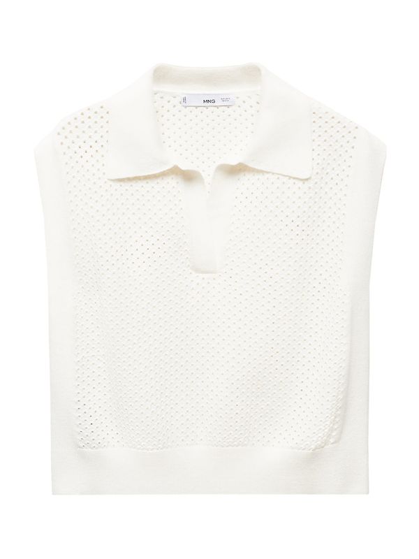 MANGO MANGO Плетен елек 'PAOLA'  мръсно бяло