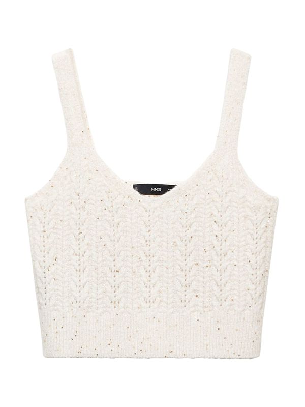 MANGO MANGO Плетен топ 'BILLY'  светлобежово