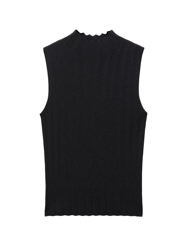 MANGO MANGO Плетен топ 'URANIO'  черно