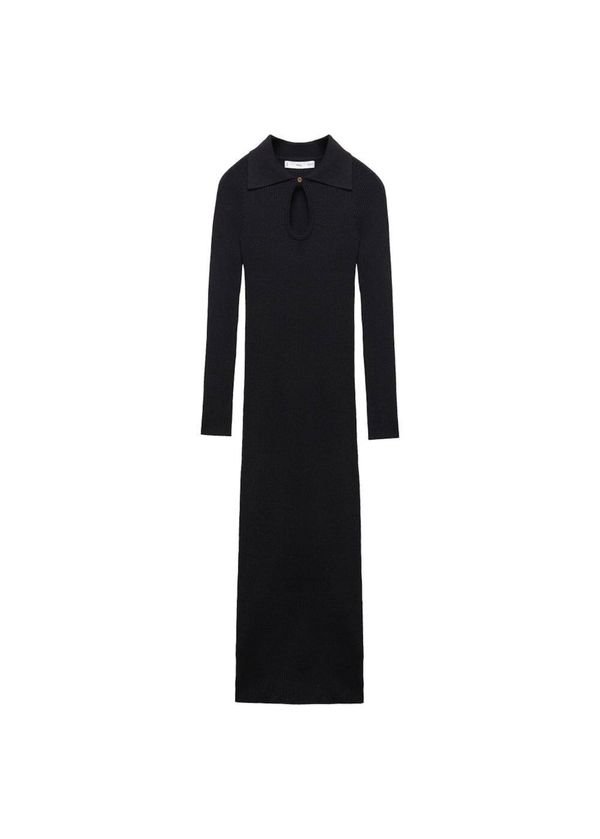 MANGO MANGO Плетена рокля 'Coletas'  черно