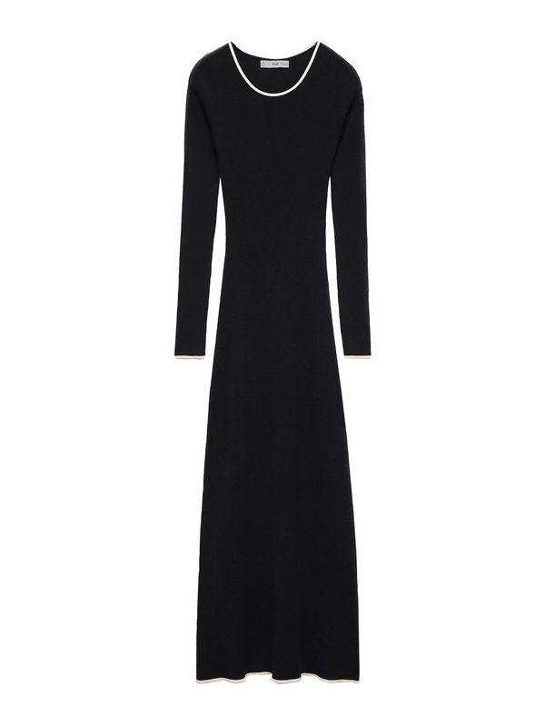 MANGO MANGO Плетена рокля 'SHADOWIN'  черно / бяло