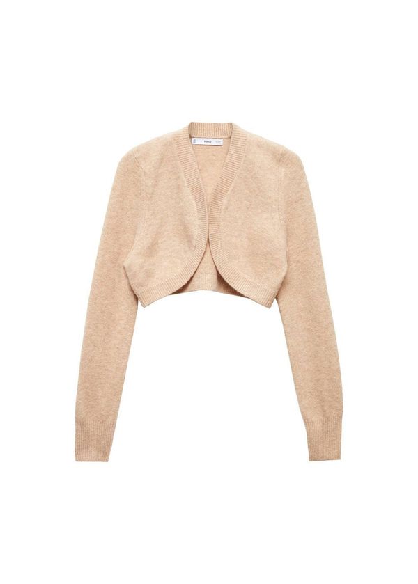 MANGO MANGO Плетена жилетка 'Agurxin'  цвят "пясък"