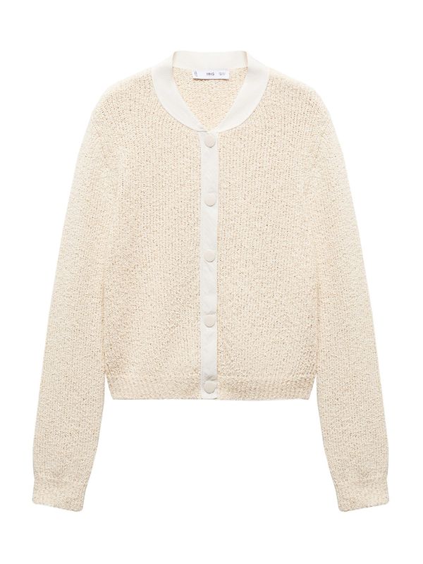 MANGO MANGO Плетена жилетка 'Bali'  мръсно бяло / естествено бяло