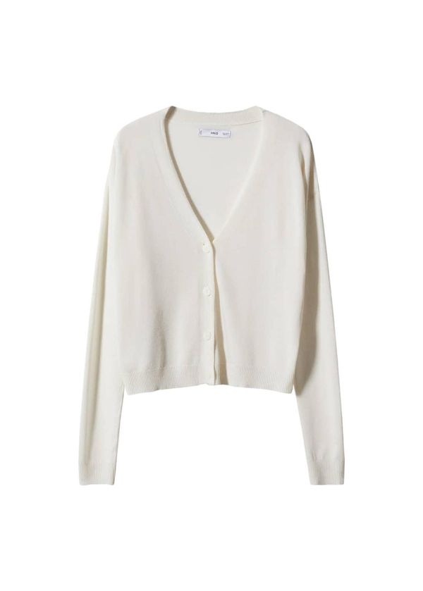 MANGO MANGO Плетена жилетка  бяло