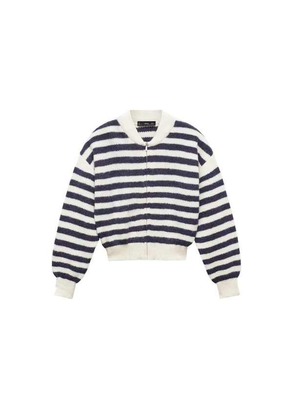 MANGO MANGO Плетена жилетка 'Cadaques'  нейви синьо / бяло