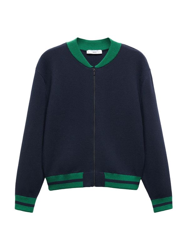 MANGO MANGO Плетена жилетка 'Chaito'  нейви синьо / зелено