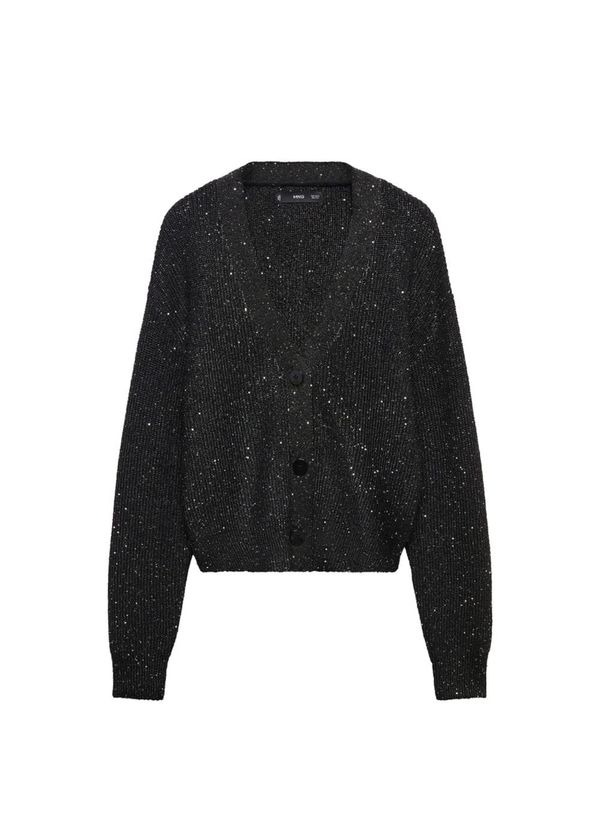 MANGO MANGO Плетена жилетка  черно