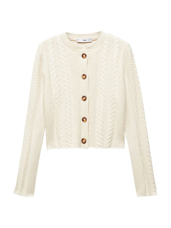 MANGO MANGO Плетена жилетка 'Clara'  светлобежово