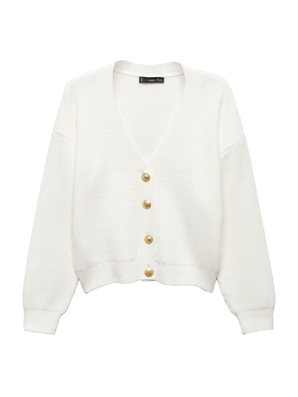 MANGO MANGO Плетена жилетка 'ELEGANTE'  екрю