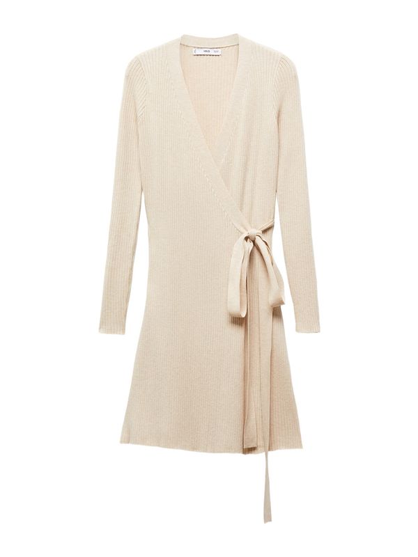 MANGO MANGO Плетена жилетка 'Flare'  бежово