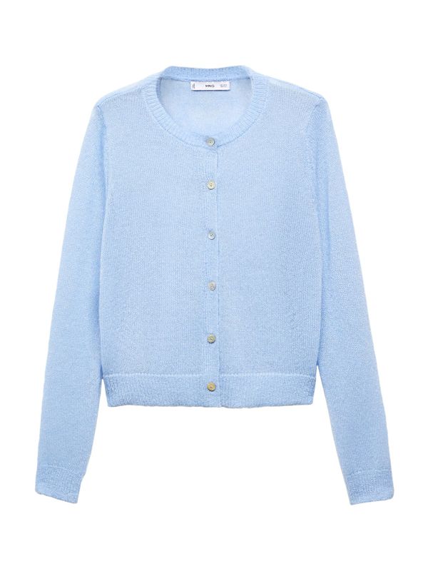 MANGO MANGO Плетена жилетка 'LEVIOSA'  светлосиньо
