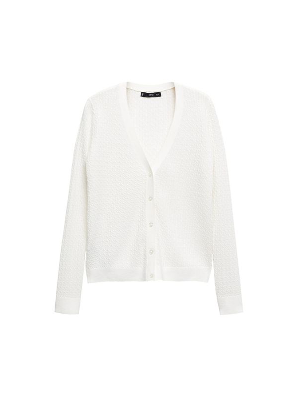 MANGO MANGO Плетена жилетка 'Marciano'  яйчена черупка