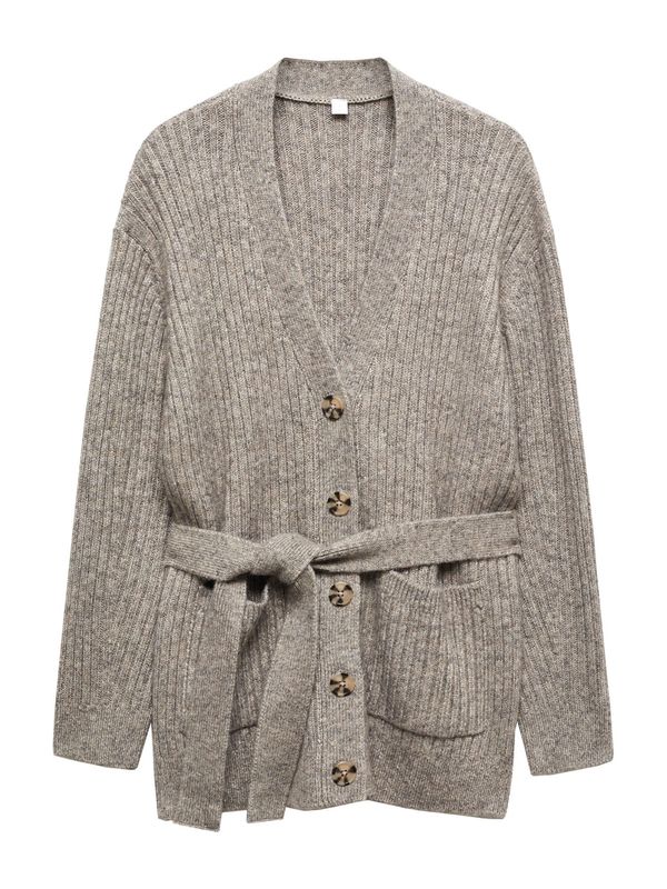 MANGO MANGO Плетена жилетка 'Marions'  бежово меланж