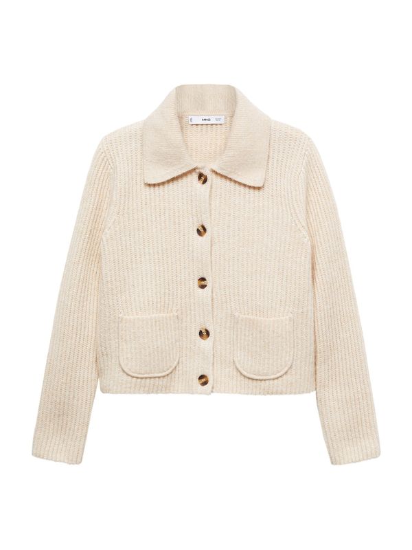 MANGO MANGO Плетена жилетка 'MARISAS'  цвят "пясък"