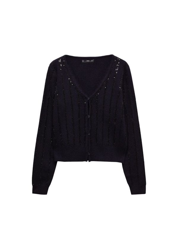 MANGO MANGO Плетена жилетка 'Neural'  черно