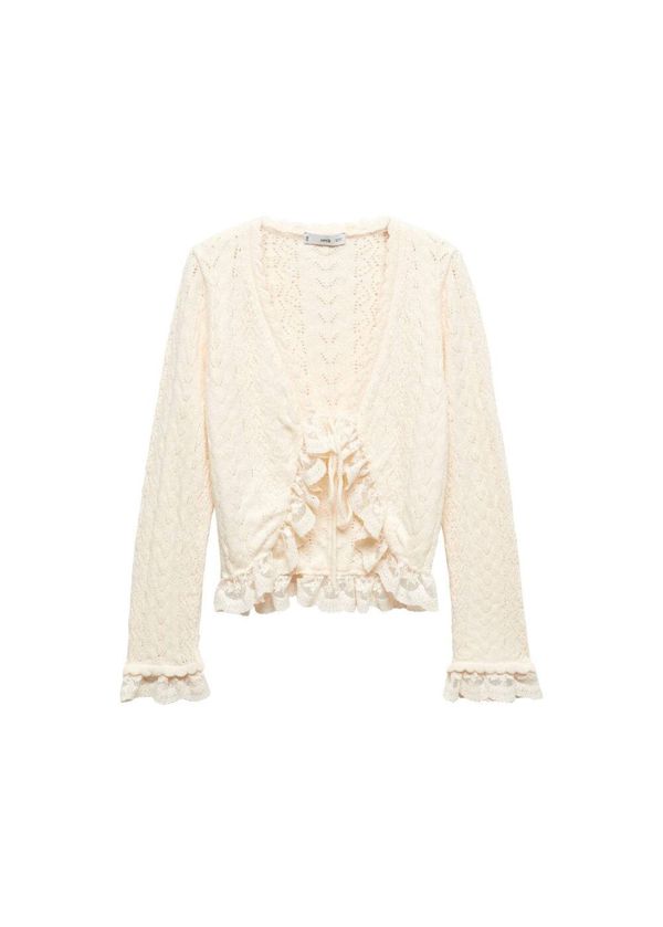 MANGO MANGO Плетена жилетка 'Nus'  кремаво