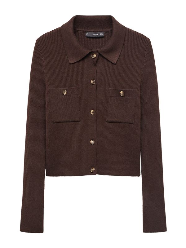 MANGO MANGO Плетена жилетка 'Queen'  шоколад