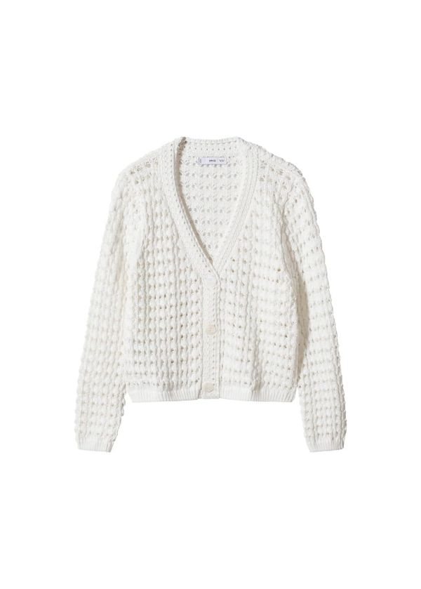 MANGO MANGO Плетена жилетка 'Santorin'  естествено бяло