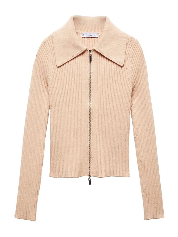 MANGO MANGO Плетена жилетка  светлобежово
