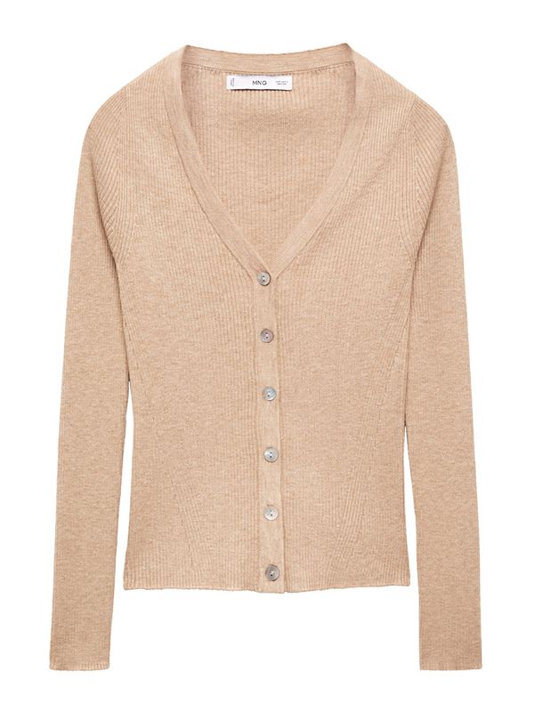 MANGO MANGO Плетена жилетка  светлокафяво