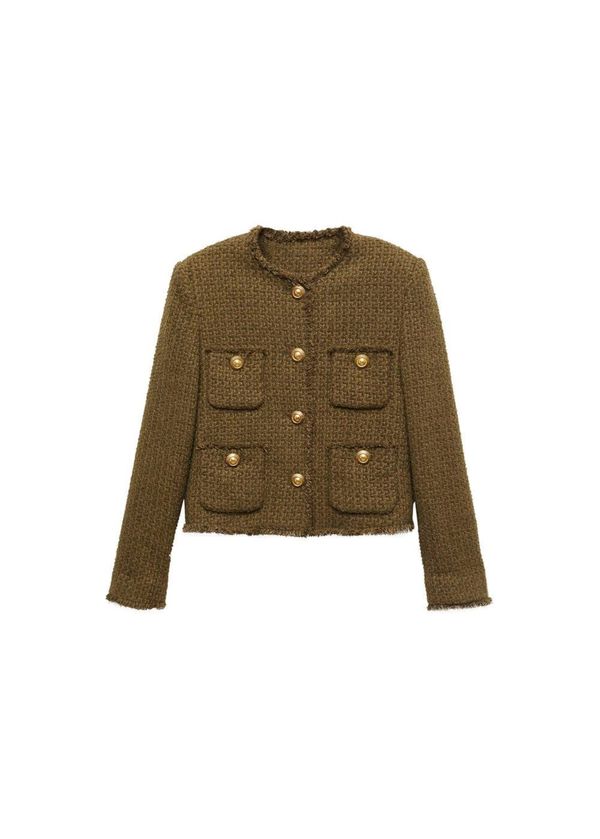 MANGO MANGO Плетена жилетка 'Wintour'  маслина