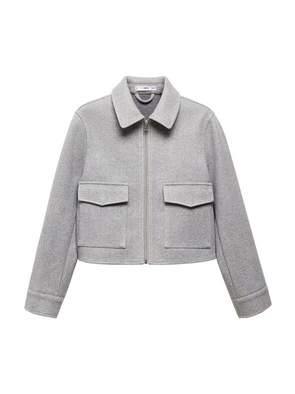 MANGO MANGO Преходно яке 'Zipi'  сив меланж