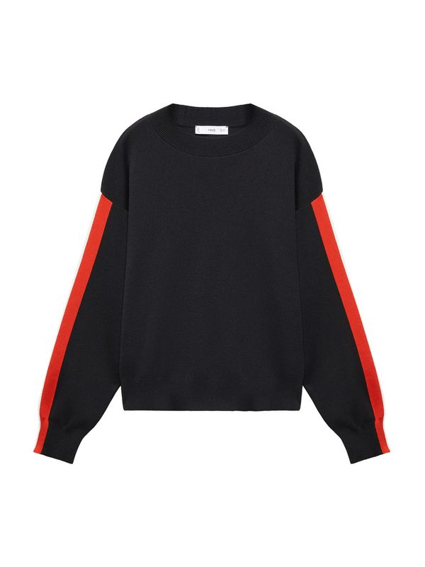 MANGO MANGO Пуловер 'CARLOS'  червено / черно / бяло