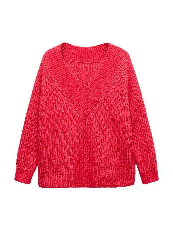 MANGO MANGO Пуловер 'Chapi'  червен меланж