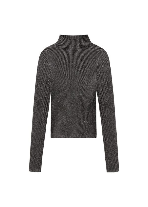 MANGO MANGO Пуловер  черно / сребърно