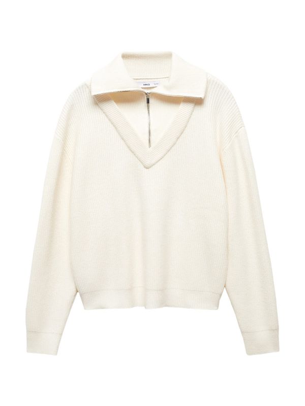 MANGO MANGO Пуловер 'EMPIRE'  бял памук