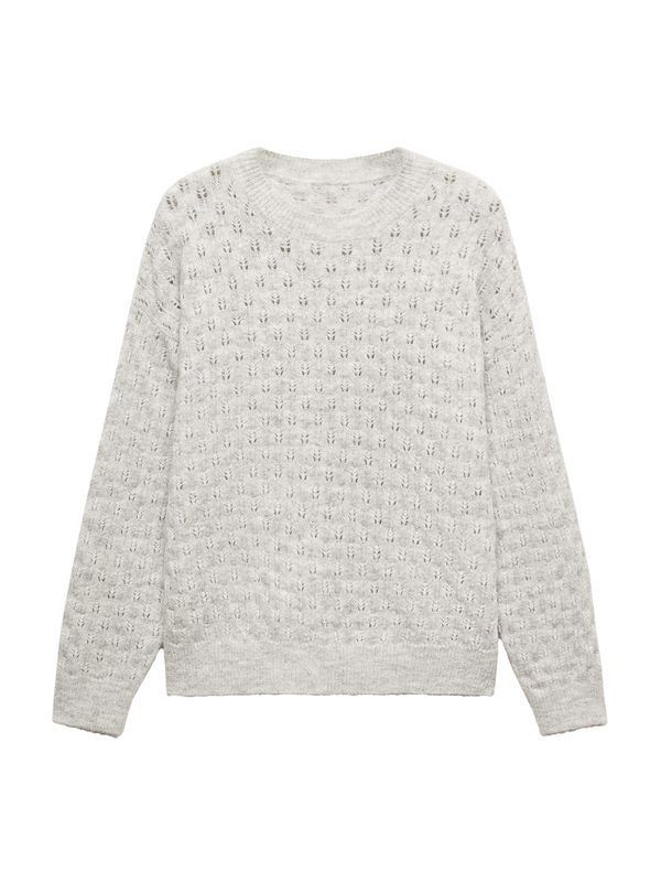 MANGO MANGO Пуловер 'FLORINS'  светлосиво