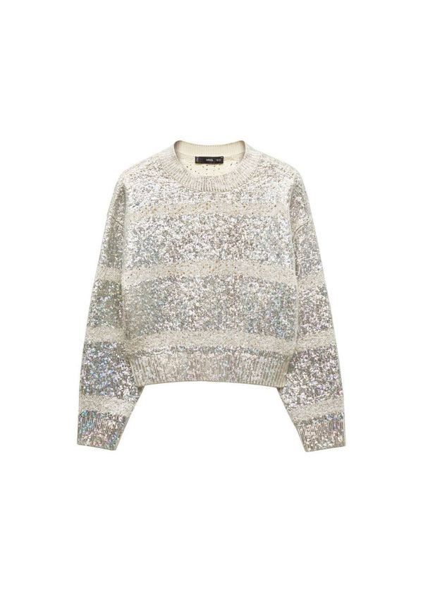 MANGO MANGO Пуловер 'Future'  бежово / злато / орхидея / сребърно