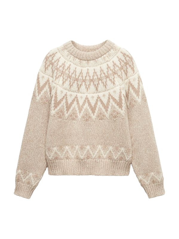 MANGO MANGO Пуловер  кремаво / кафяво